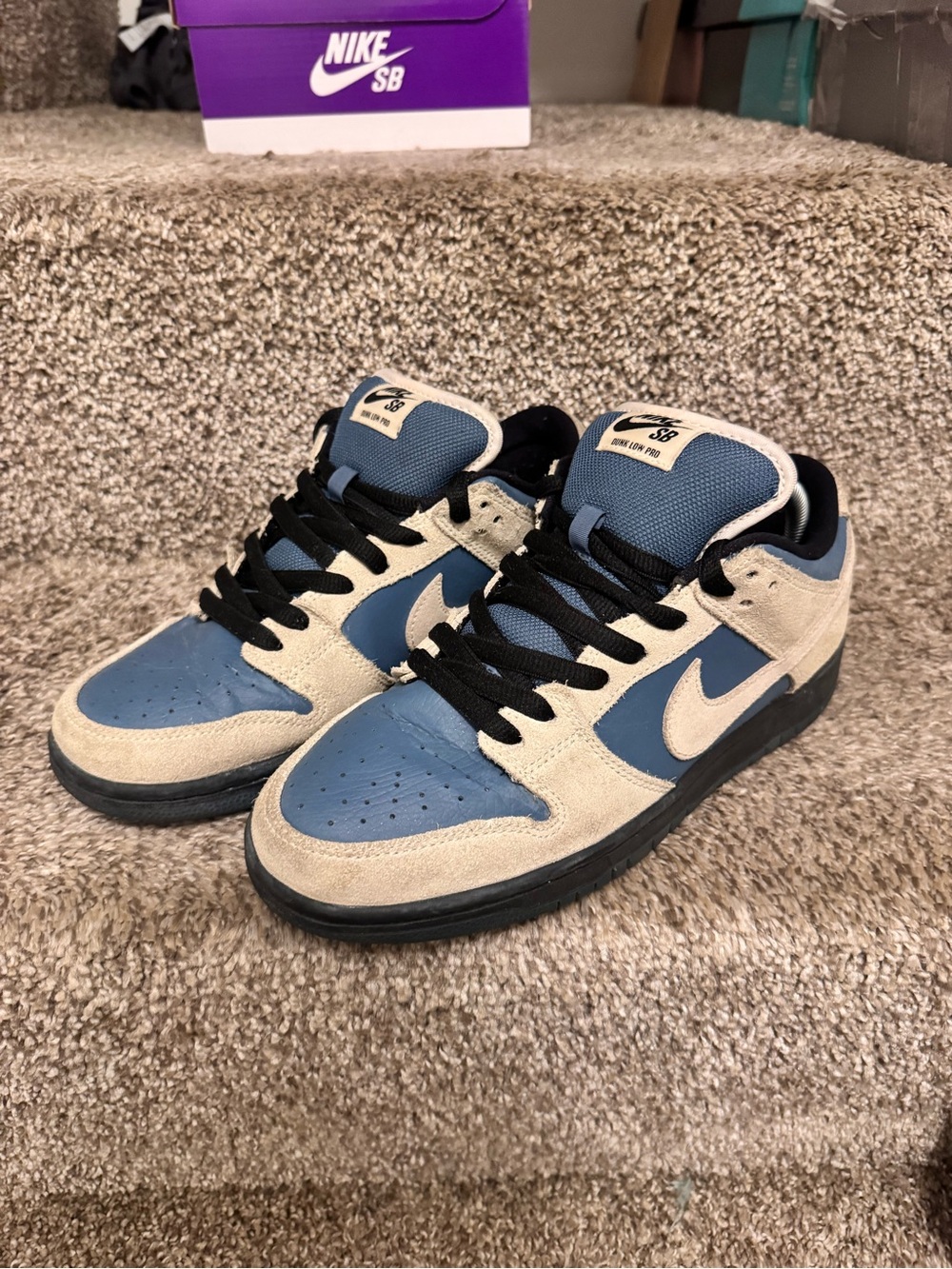 Nike SB Low-Top Sneakers — Blue & Cream